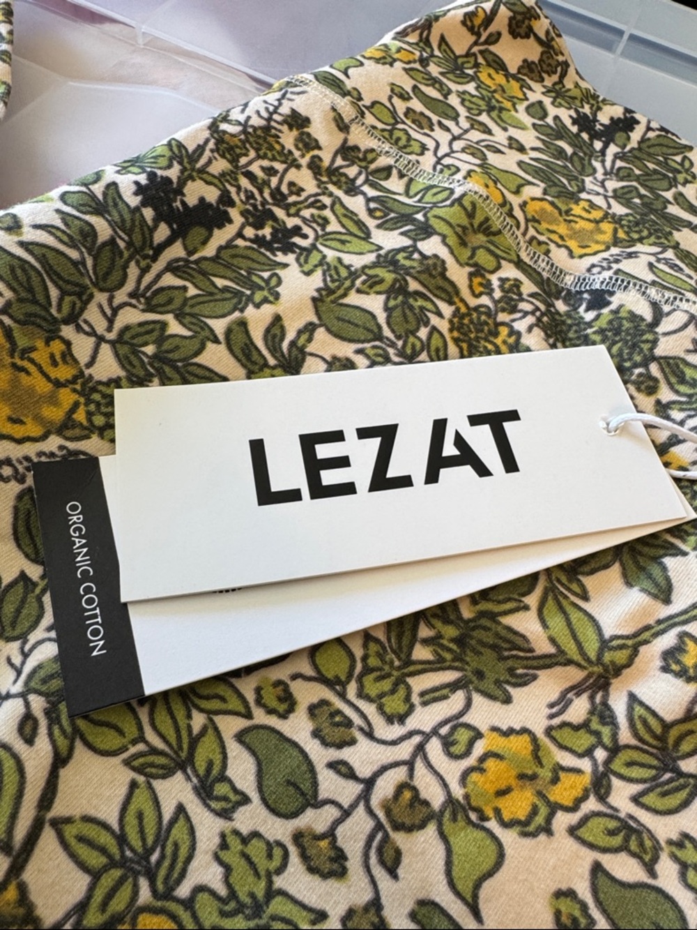 NWT$68 LEZAT Ada Organic Cotton High Waisted 7/8 Legging Botanical Print XL - Picture 7 of 12